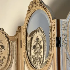 Pamono Large French Four-Fold Mirrored Dressing Screen, 1920s><noscript><img width=