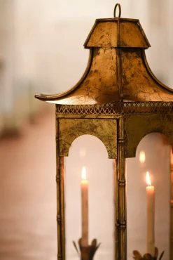 Online Pamono Large French Lantern in Golden Metal, 1970s
