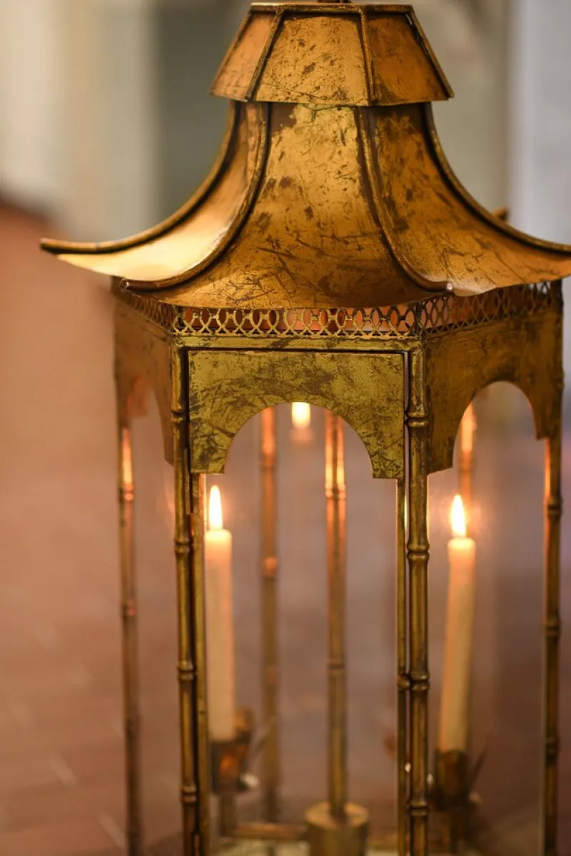 Online Pamono Large French Lantern in Golden Metal, 1970s