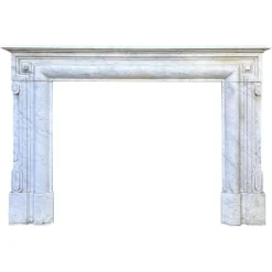 Sale Pamono Large French Louis XIV Carrara Marble Fireplace Mantel, 1870s
