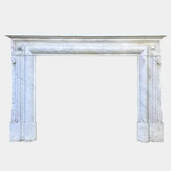 Sale Pamono Large French Louis XIV Carrara Marble Fireplace Mantel, 1870s