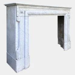 Sale Pamono Large French Louis XIV Carrara Marble Fireplace Mantel, 1870s