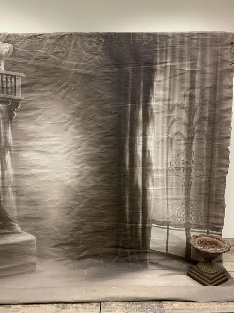 Discount Pamono Large French Photographer's Backdrop of Interior Scene, 1900s