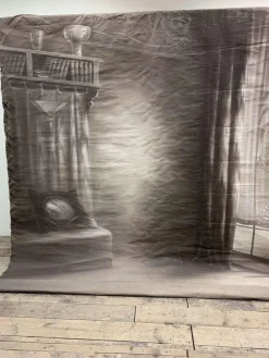 Discount Pamono Large French Photographer's Backdrop of Interior Scene, 1900s