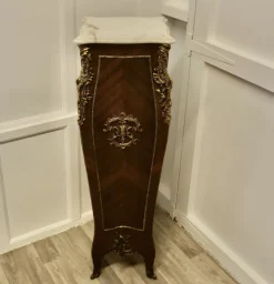 Pamono Large French Rococo Walnut and Ormolu Pedestal> Pedestals And Columns