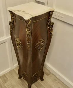 Pamono Large French Rococo Walnut and Ormolu Pedestal><noscript><img width=