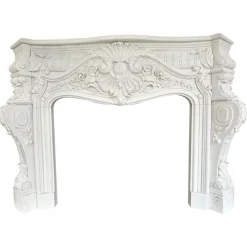 Discount Pamono Large French Rococo White Marble Fireplace, 1990