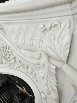 Discount Pamono Large French Rococo White Marble Fireplace, 1990
