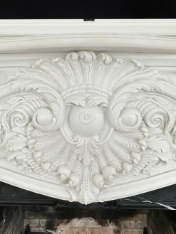 Discount Pamono Large French Rococo White Marble Fireplace, 1990