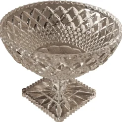 Online Pamono Large French Tazza Diamond Cut Cristal Pedestal Fruit Dish, 1950