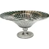 Pamono Large French Tazza Diamond Patterned Crystal Pedestal Fruit Dish, 1950s> Serving Dishes