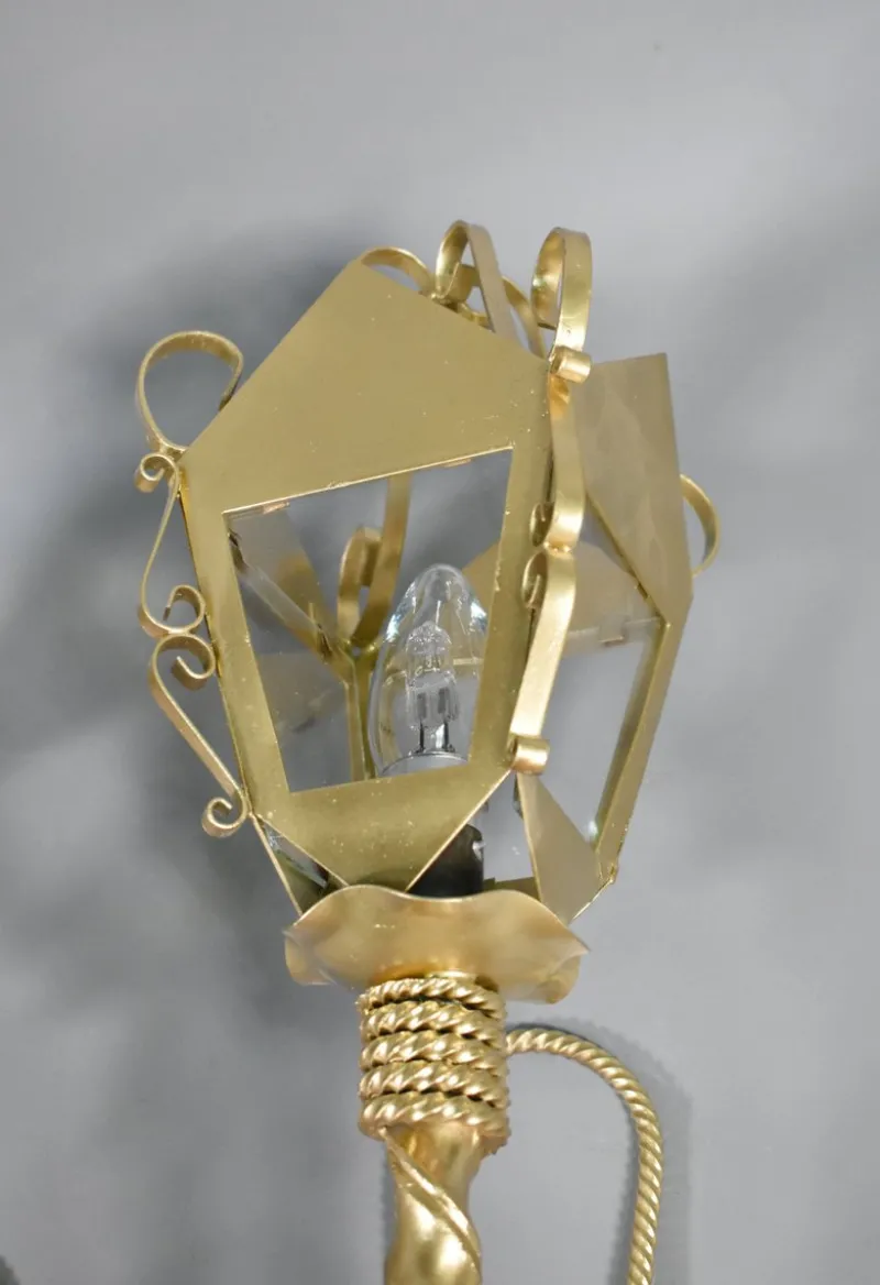 Pamono Large French Wall Sconces, 1950s, Set of 2> Wall Lights & Sconces