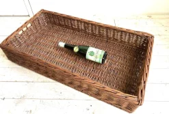 Pamono Large French Wicker Bakery Basket, 1950s> Trunks Crates & Baskets