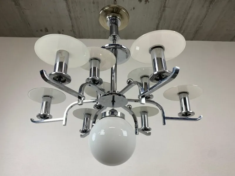 Pamono Large Functionalist Bauhaus Chandelier, 1930s> Ceiling Lights