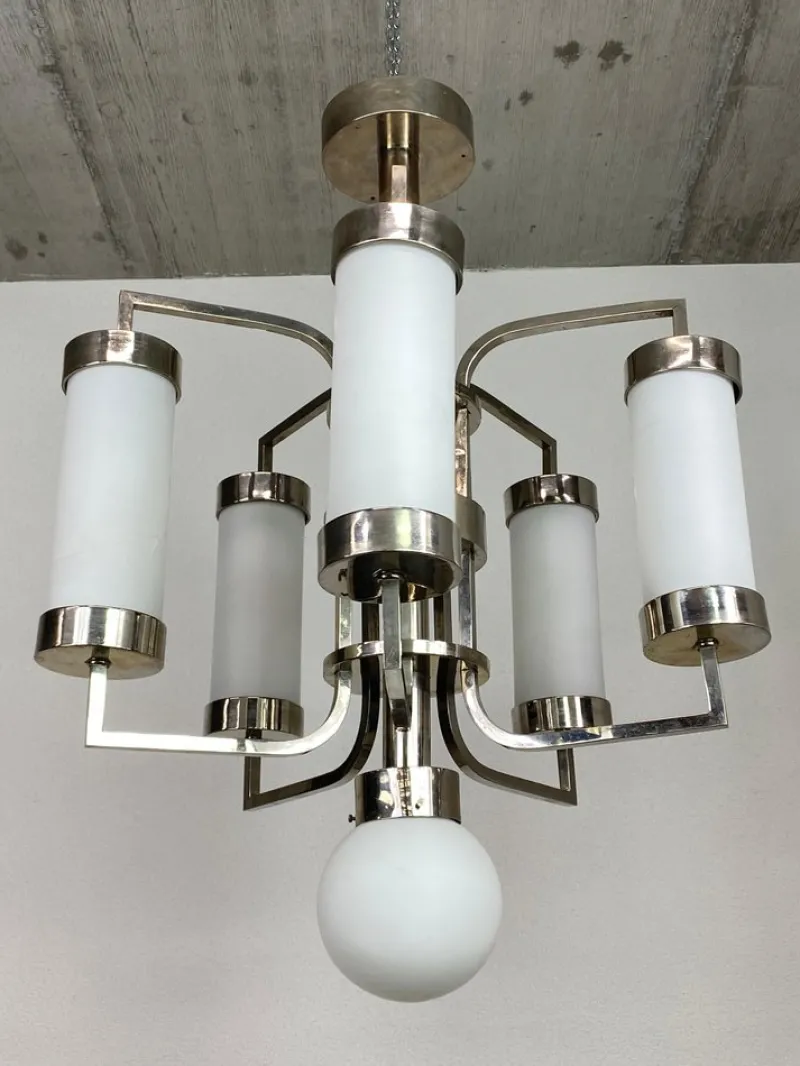 Hot Pamono Large Functionalist Chandelier, 1920s