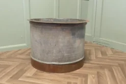 Pamono Large Galvanised Steel and Iron Cauldron Log Bin> Trunks Crates & Baskets