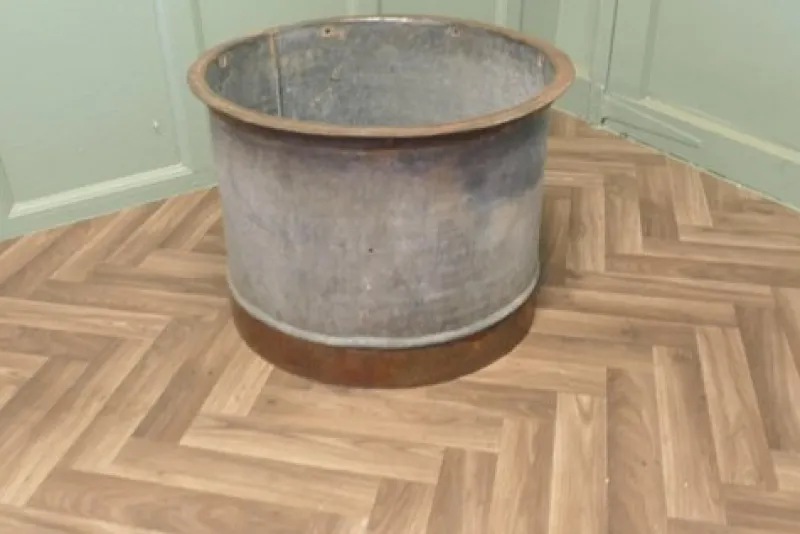 Pamono Large Galvanised Steel and Iron Cauldron Log Bin> Trunks Crates & Baskets