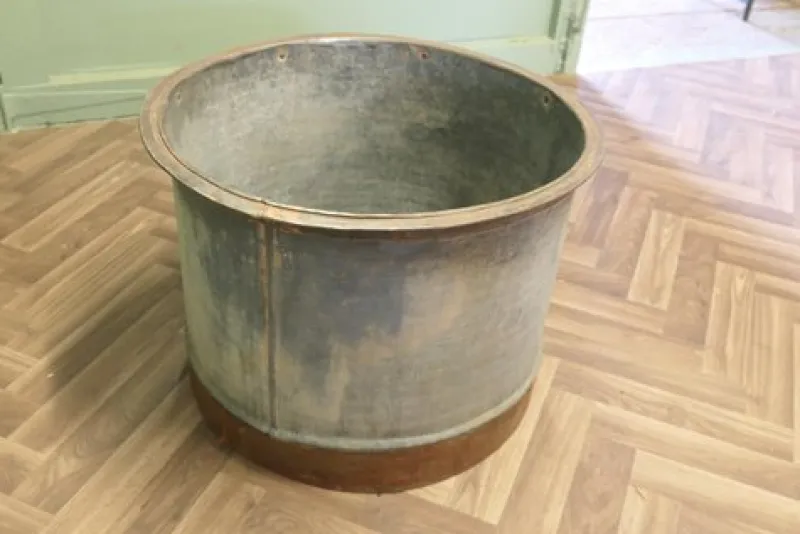 Pamono Large Galvanised Steel and Iron Cauldron Log Bin> Trunks Crates & Baskets