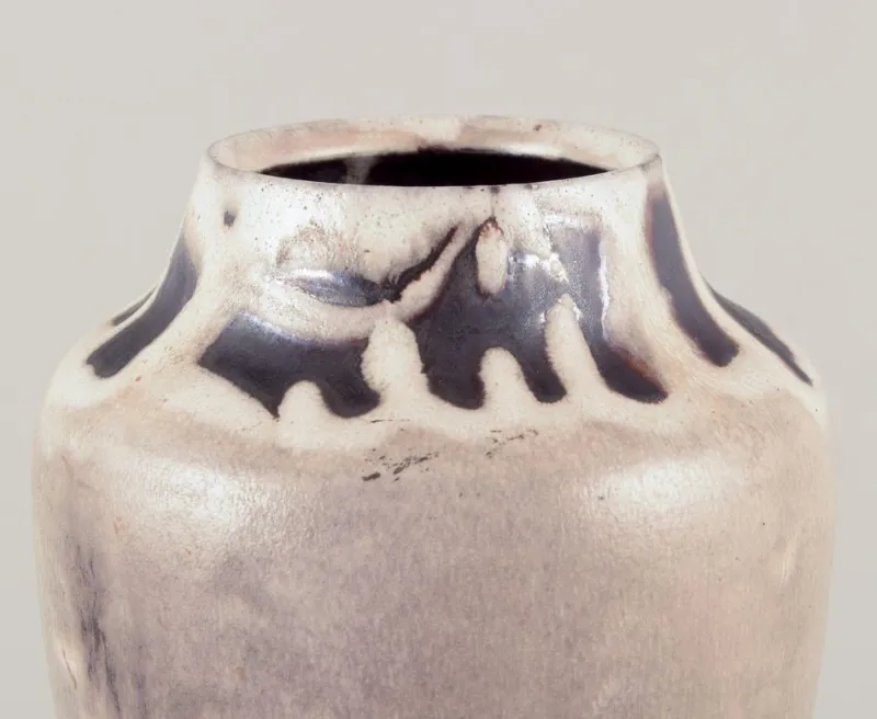 Best Pamono Large German Ceramic Vase with Floating Glaze, 1980s