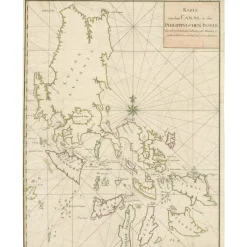 Pamono Large German Chart of the Islands of the Philippines with Hand-Colored Borders, 1763> Wall Decor