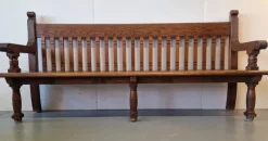 Pamono Large German Church Bench in Oak> Benches