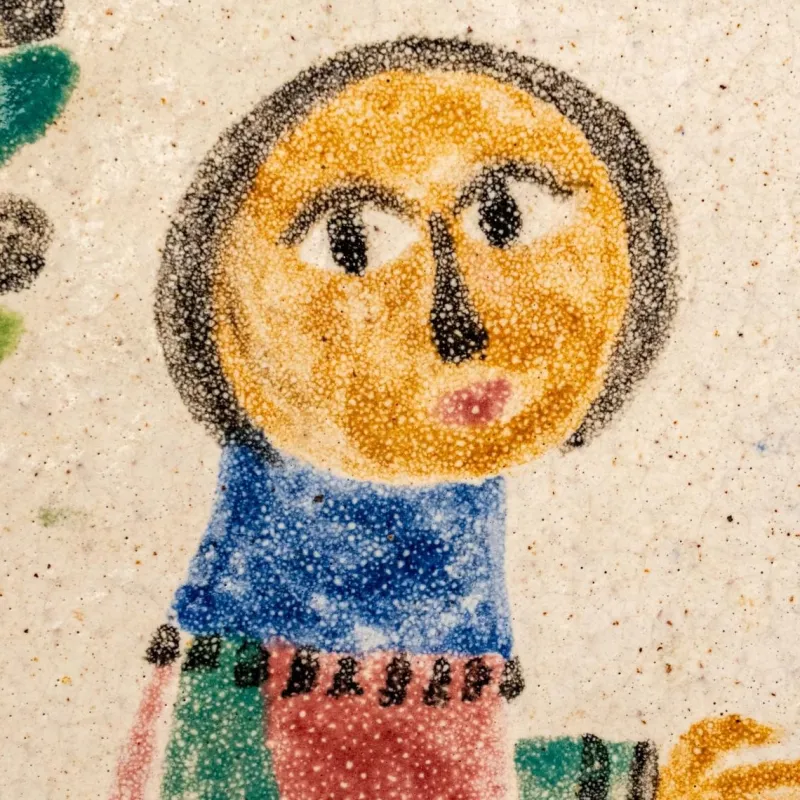 Pamono Large Glazed Ceramic Plaque by Marie-Henriette Bataille, 1960s> Wall Decor
