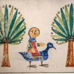 Pamono Large Glazed Ceramic Plaque by Marie-Henriette Bataille, 1960s><noscript><img width=