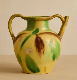 Best Pamono Large Glazed Terracotta Pitcher, Southwest France, 19th Century