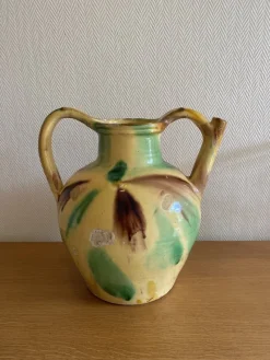 Best Pamono Large Glazed Terracotta Pitcher, Southwest France, 19th Century