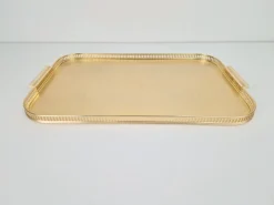 Outlet Pamono Large Gold Anodized Aluminum Tray by Kaymet, 1950s