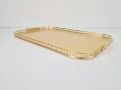 Outlet Pamono Large Gold Anodized Aluminum Tray by Kaymet, 1950s
