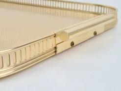 Outlet Pamono Large Gold Anodized Aluminum Tray by Kaymet, 1950s