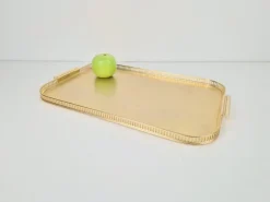 Outlet Pamono Large Gold Anodized Aluminum Tray by Kaymet, 1950s