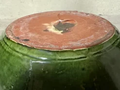 Pamono Large Green Ceramic Bowl, 1980s