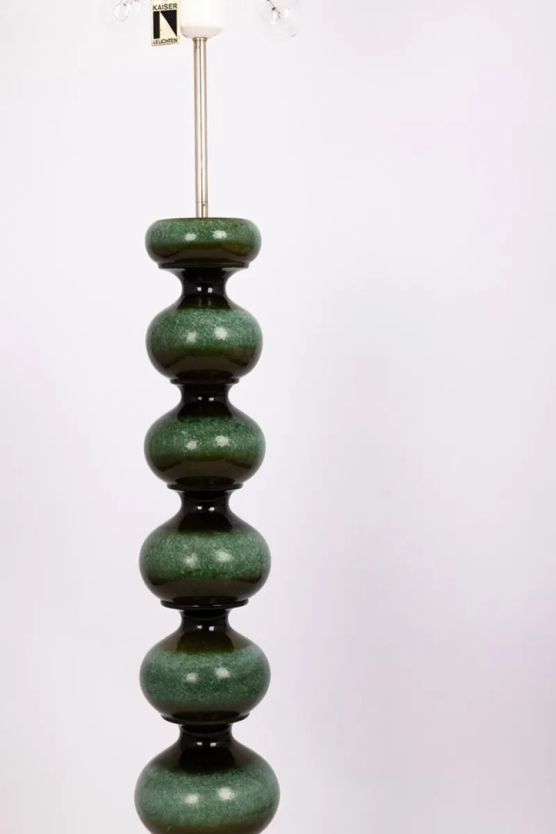 Pamono Large Green Ceramic Floor Lamp from Kaiser Leuchten, Germany, 1970s> Floor Lamps