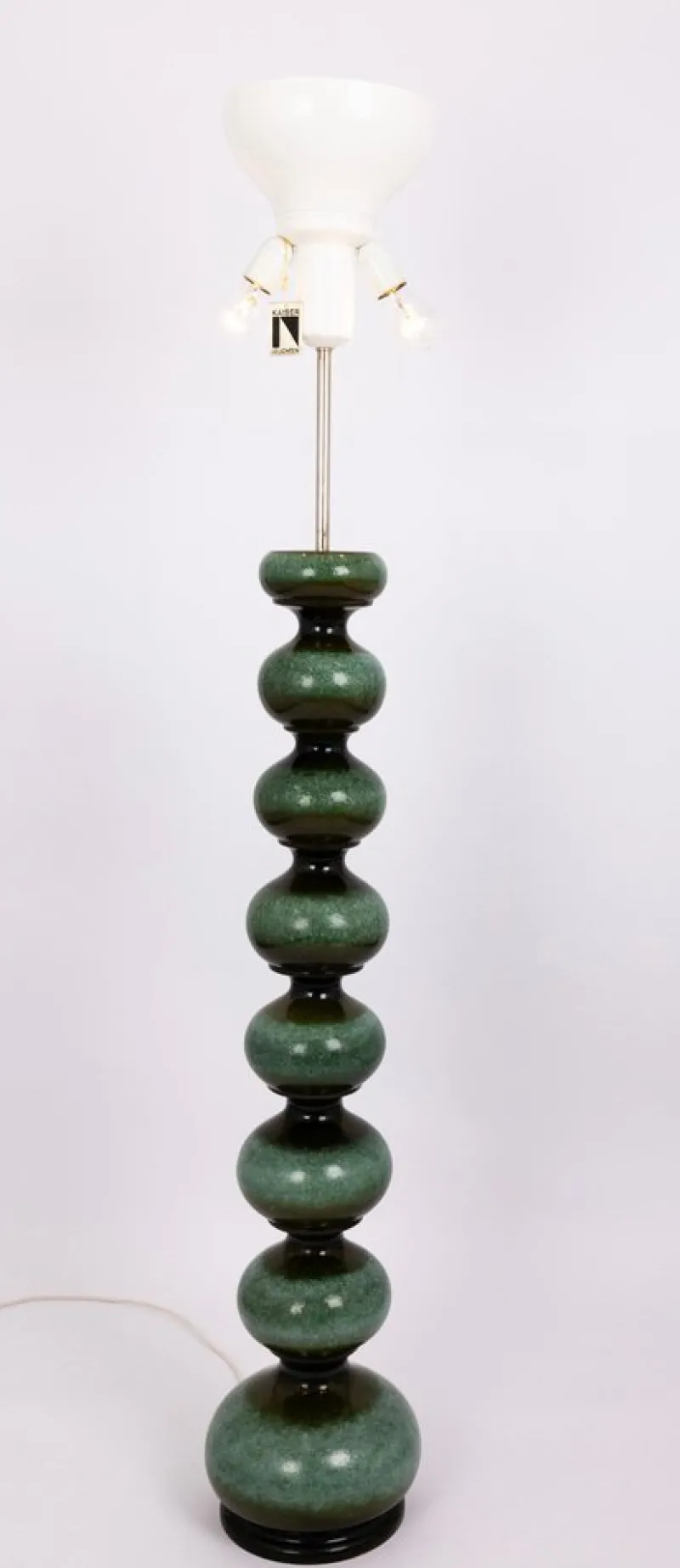 Pamono Large Green Ceramic Floor Lamp from Kaiser Leuchten, Germany, 1970s> Floor Lamps