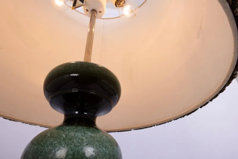 Pamono Large Green Ceramic Floor Lamp from Kaiser Leuchten, Germany, 1970s> Floor Lamps