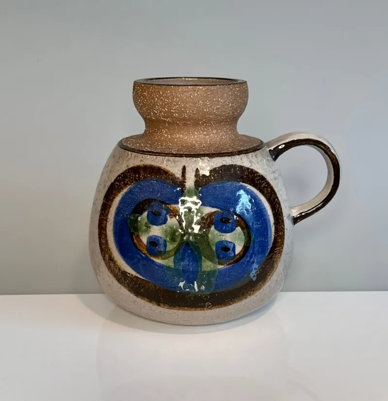 Clearance Pamono Large Handcrafted Ceramic Art Jug by Noomi Backhausen for Søholm, Denmark, 1960s