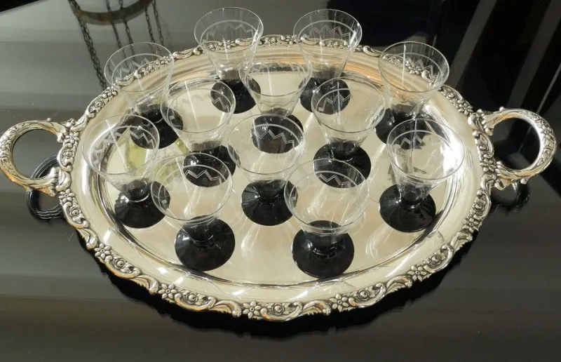 Pamono Large Handmade Sterling Silver Platter, 1930s
