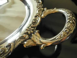 Pamono Large Handmade Sterling Silver Platter, 1930s