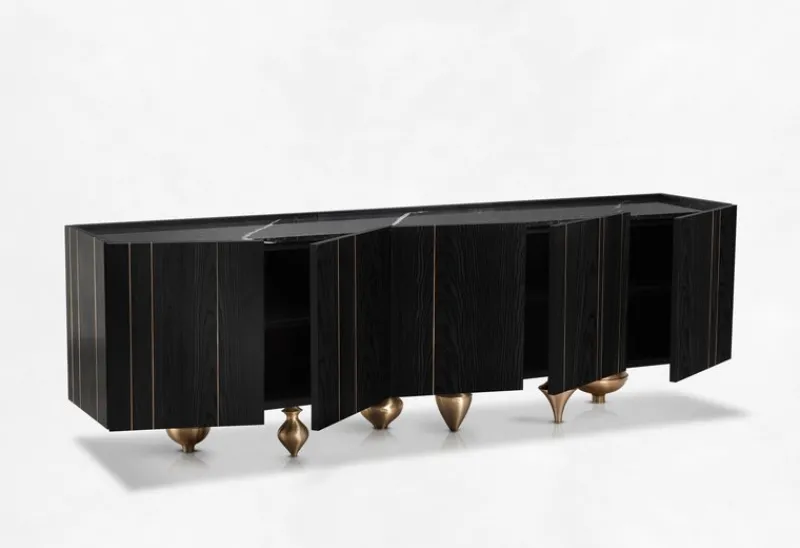 Pamono Large Il Pezzo 1 Black Sideboard by Il Pezzo Mancante> Storage