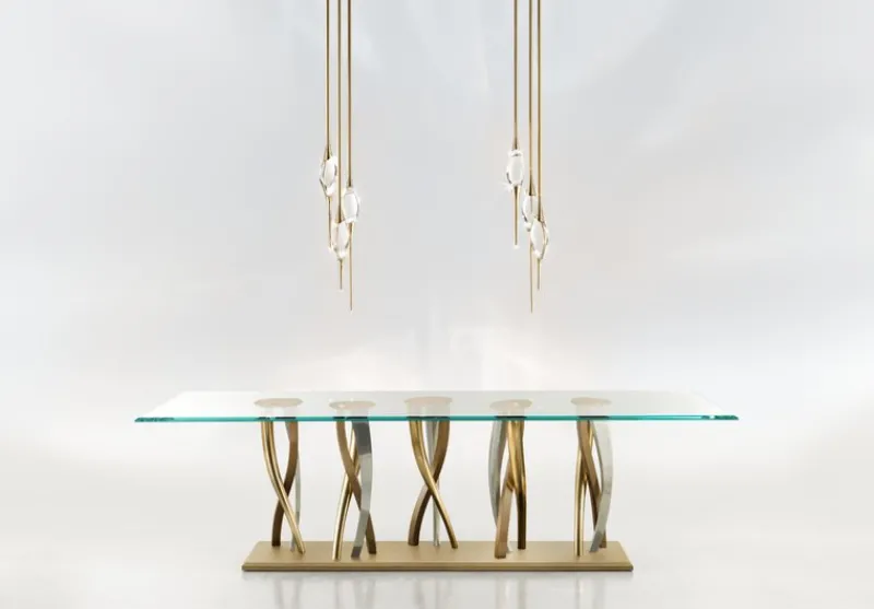 Outlet Pamono Large Il Pezzo 8 Glass Table by Il Pezzo Mancante