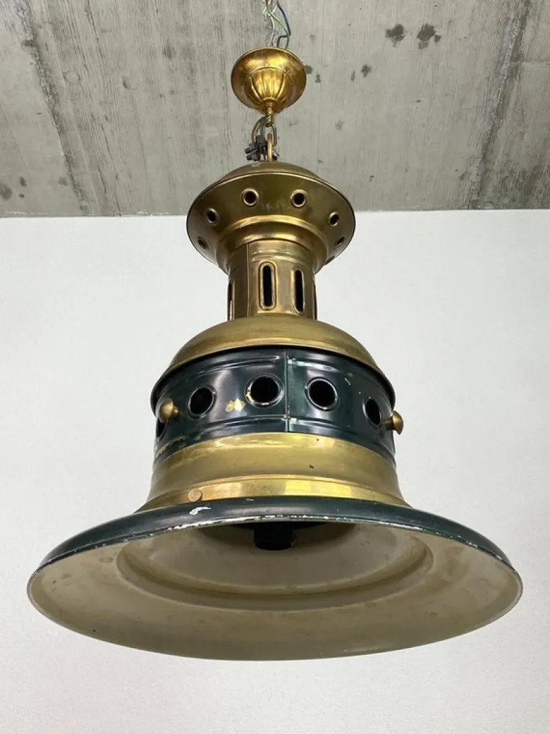 Outlet Pamono Large Industrial Hanging Lamp, 1930s