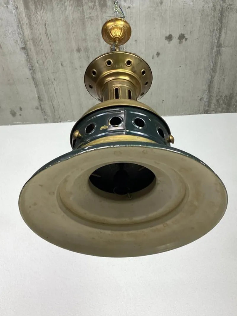 Outlet Pamono Large Industrial Hanging Lamp, 1930s