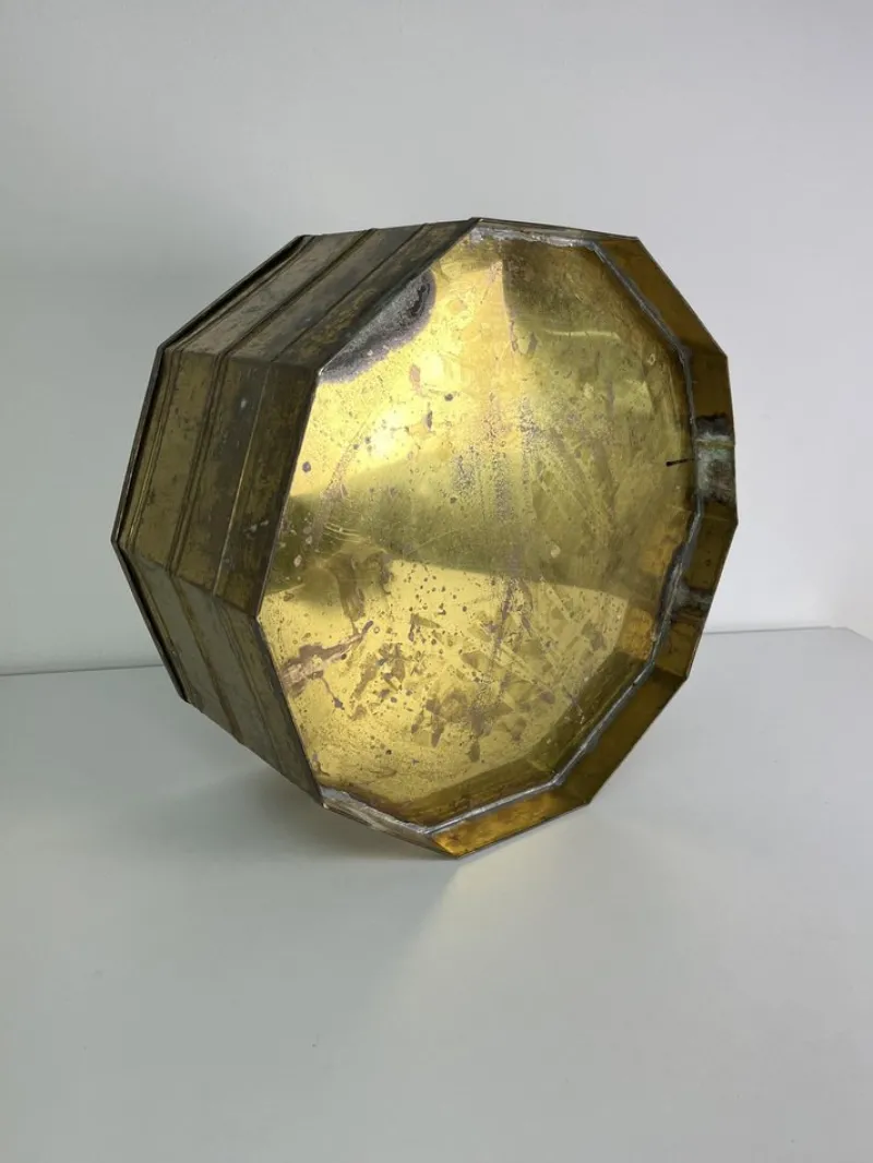 Pamono Large Italian Brass Planter, 1960s> Planters And Jardiniere
