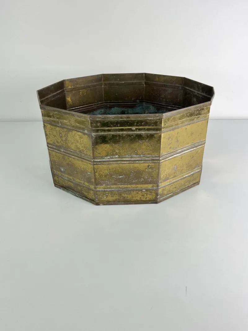 Pamono Large Italian Brass Planter, 1960s> Planters And Jardiniere