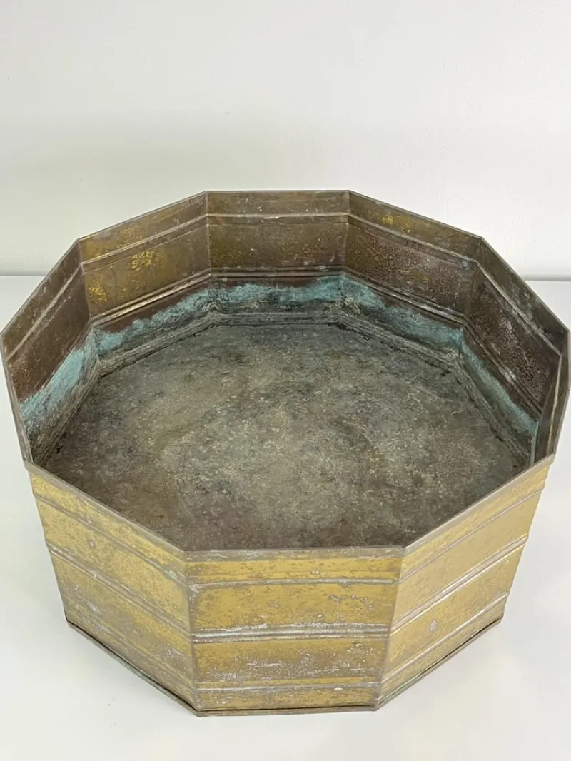 Pamono Large Italian Brass Planter, 1960s> Planters And Jardiniere