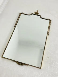Online Pamono Large Italian Brass Wall Mirror, 1957