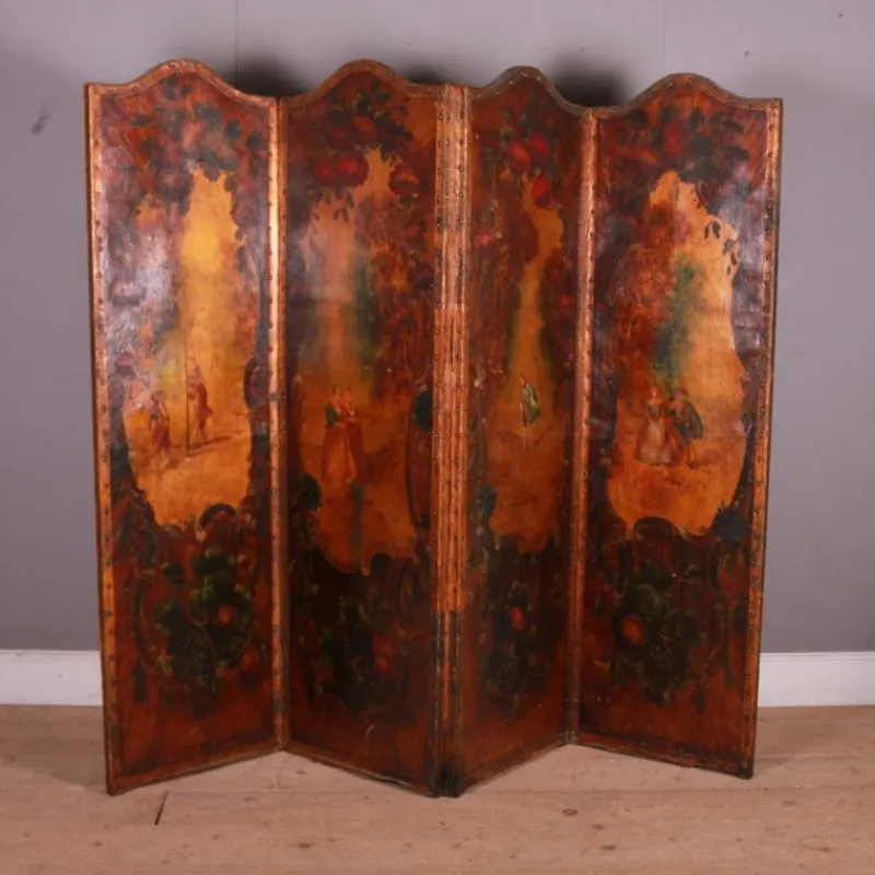 Pamono Large Italian Leather Screen> Room Dividers & Screens