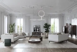 Sale Pamono Large Italian Modern Round Coffee Table with Ceramic Top and Wooden Base from Kabinet